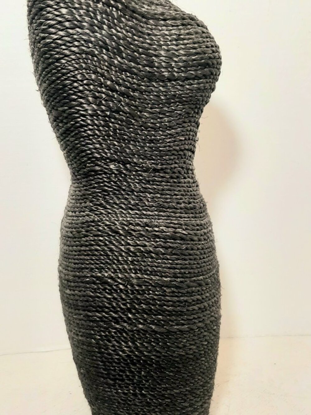 Expresso Brown Hemp Wrapped Table topn Mannequin